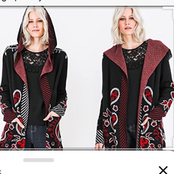 Vertigo Paris Sweaters - NWT-Vertigo Paisley Hooded Sweater